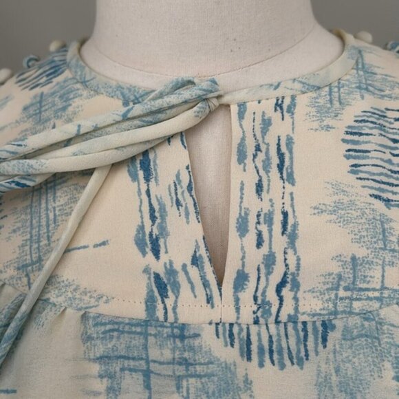 Vintage Ann Michael Flutter Sleeve Dress Sz 8 - Picture 3 of 10